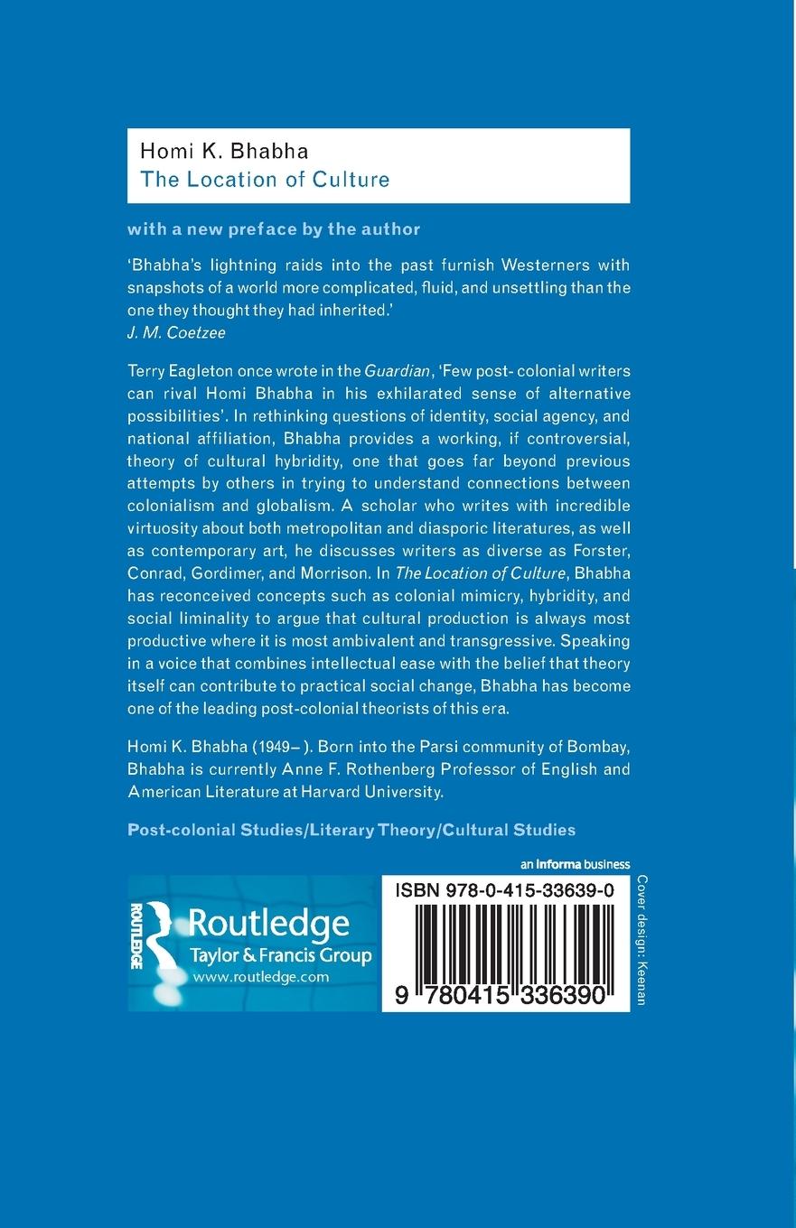 Rückseitencover The Location of Culture