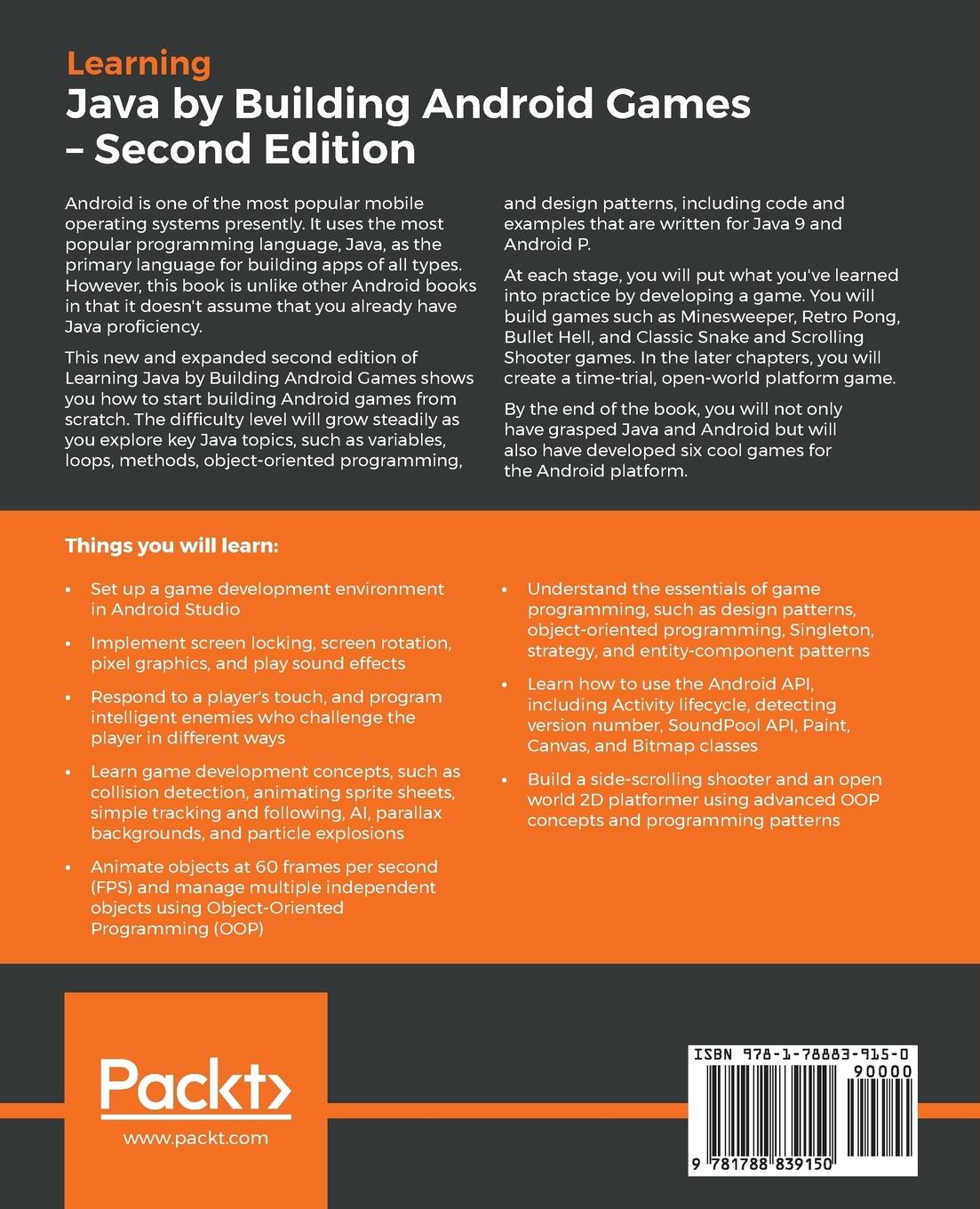 Rückseitencover Learning Java by Building Android Games - Second Edition
