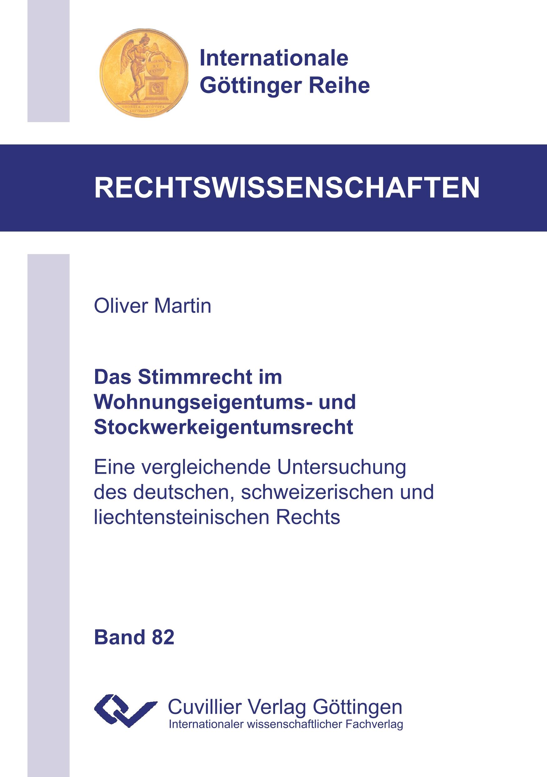 Vorderes Coverbild Das Stimmrecht im Wohnungseigentums- und Stockwerkeigentumsrecht (Band 82)