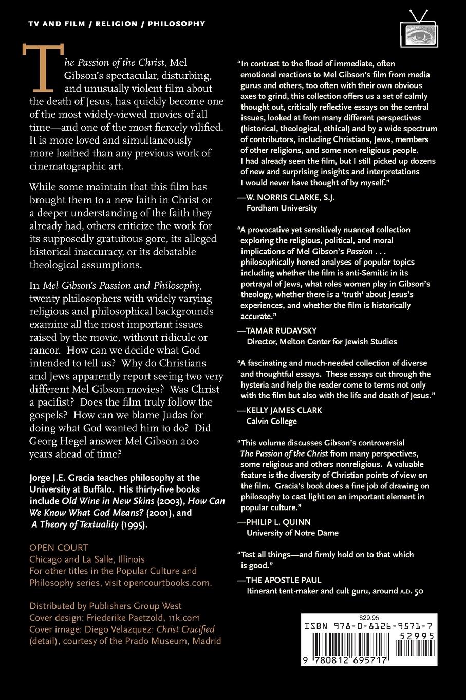 Rückseitencover Mel Gibson's Passion and Philosophy