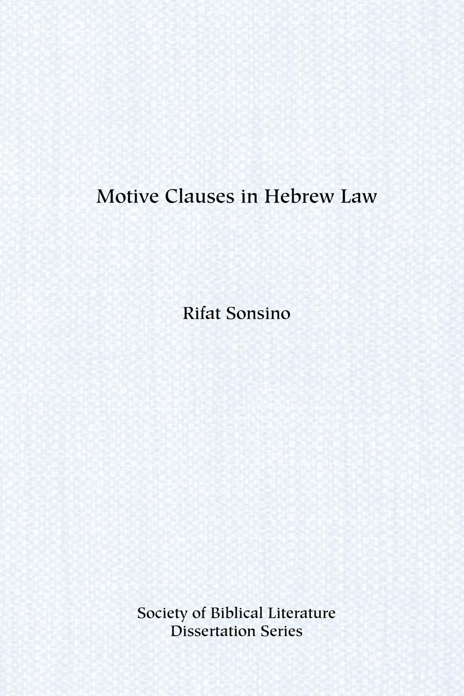 Vorderes Coverbild Motive Clauses in Hebrew Law