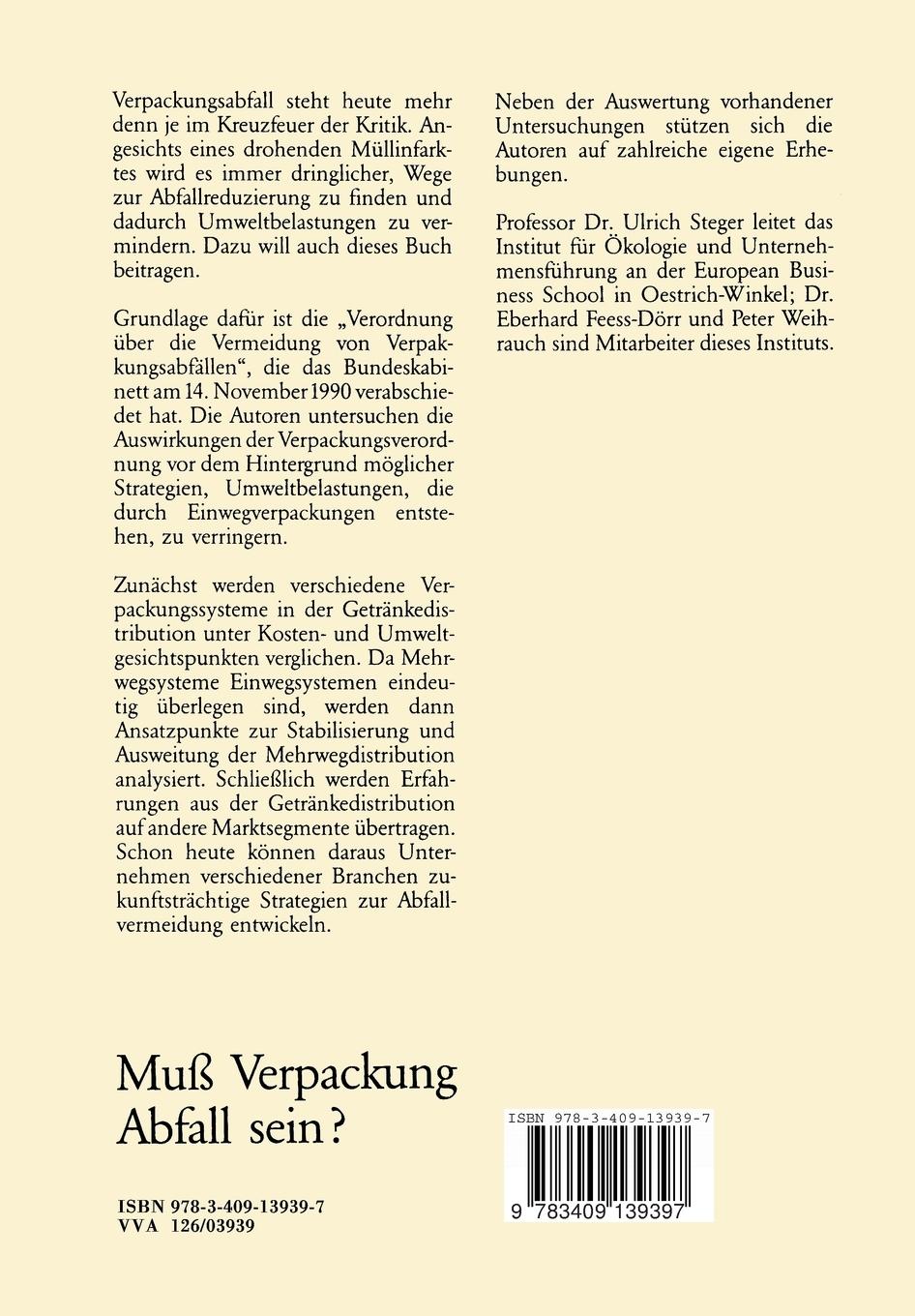 Rückseitencover Muß Verpackung Abfall sein?