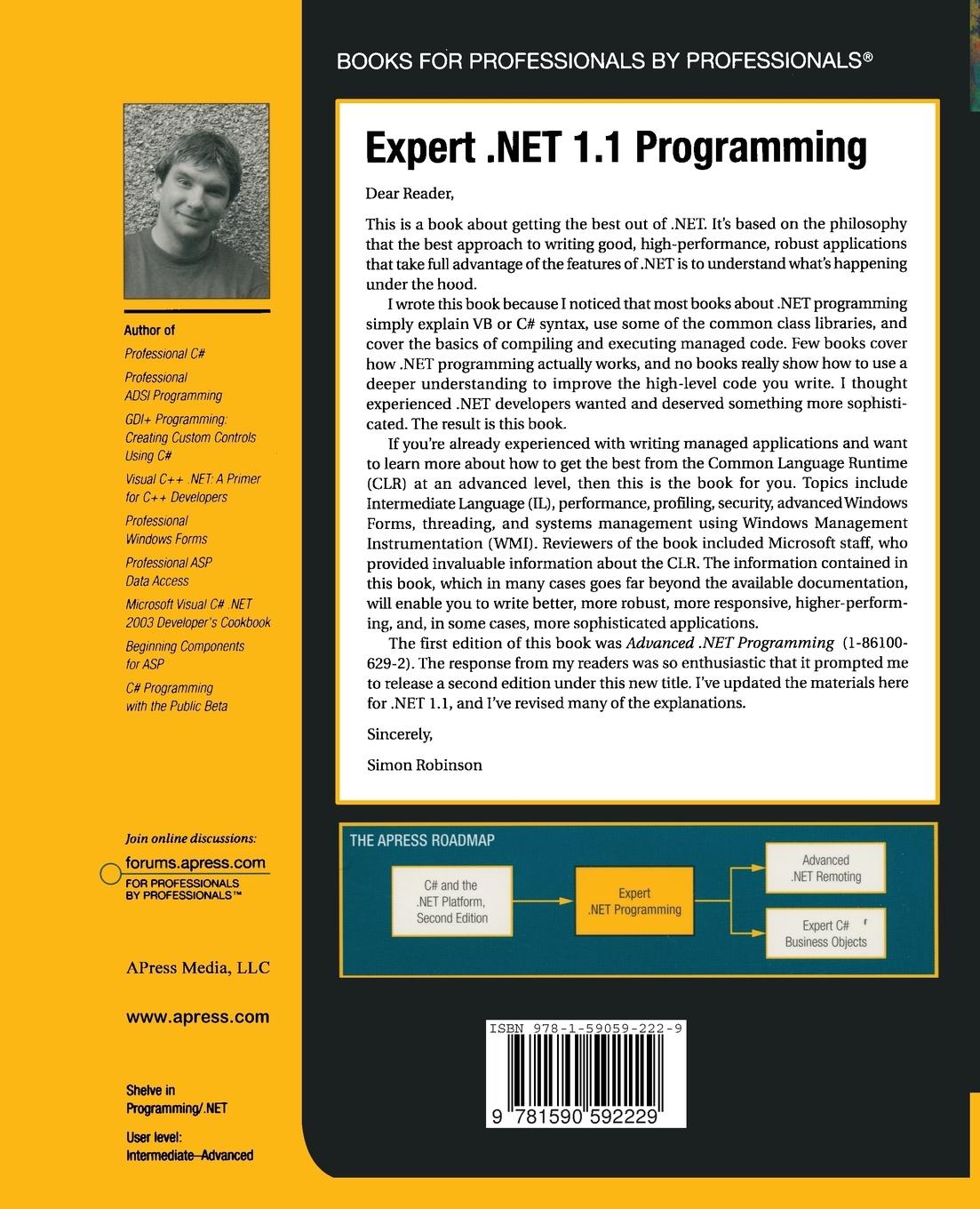 Rückseitencover Expert .Net 1.1 Programming