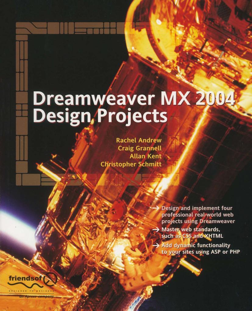 Vorderes Coverbild Dreamweaver MX 2004 Design Projects