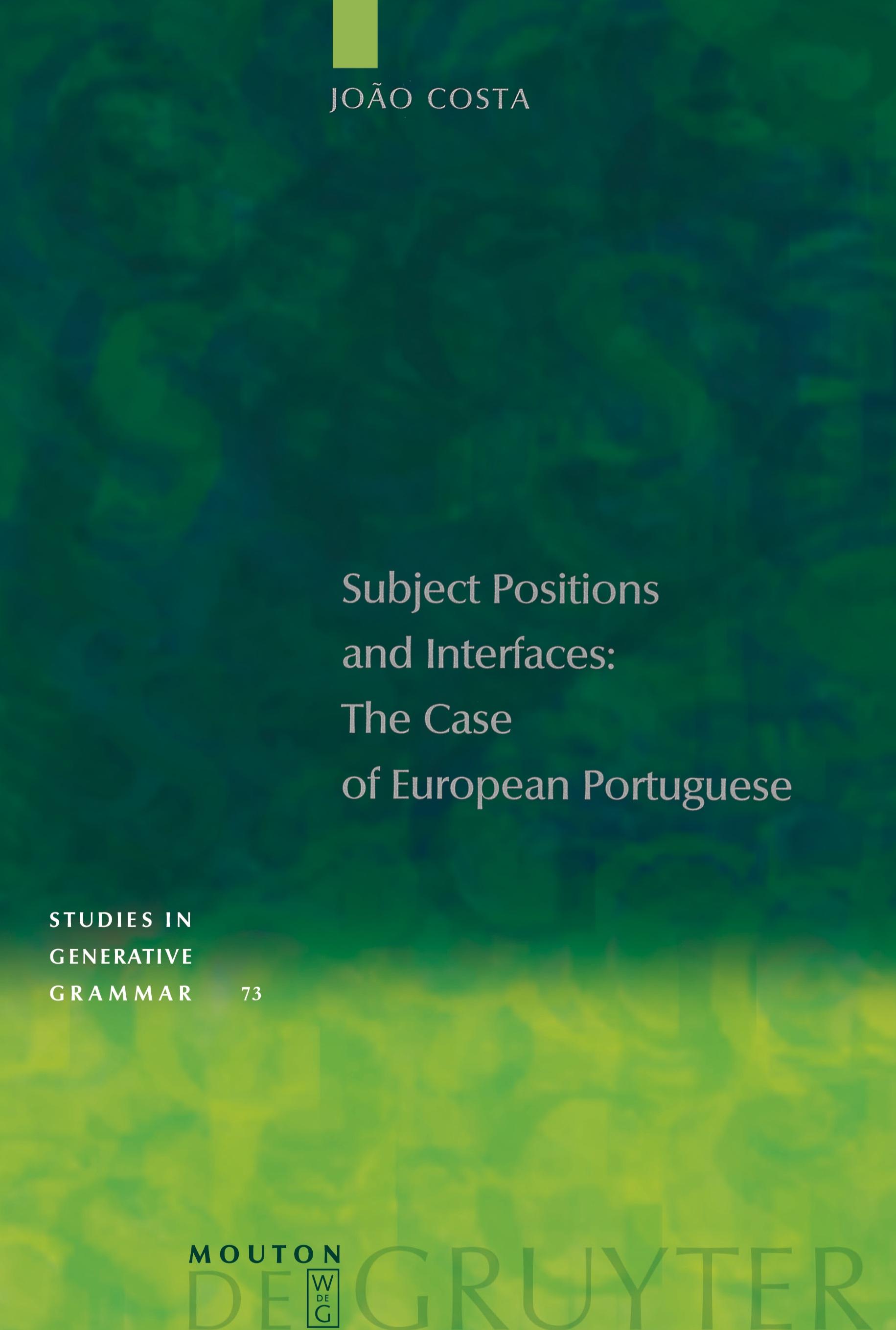 Vorderes Coverbild Subject Positions and Interfaces