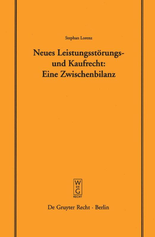 Vorderes Coverbild Neues Leistungsstörungs- und Kaufrecht