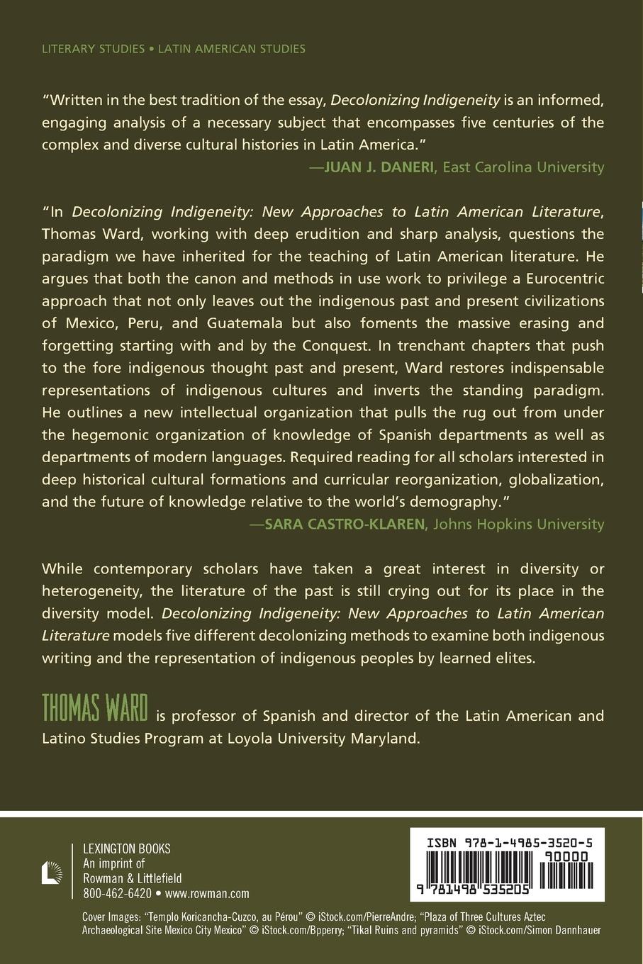 Rückseitencover Decolonizing Indigeneity