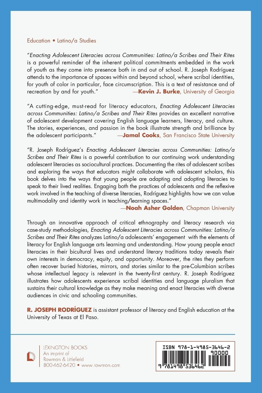 Rückseitencover Enacting Adolescent Literacies across Communities