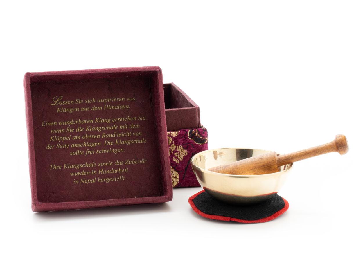 Beispielinhalt (Bild) Mini-Klangschale - Set in Box mini violett/brokat longevity 5146