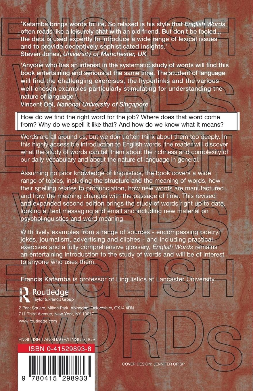 Rückseitencover English Words