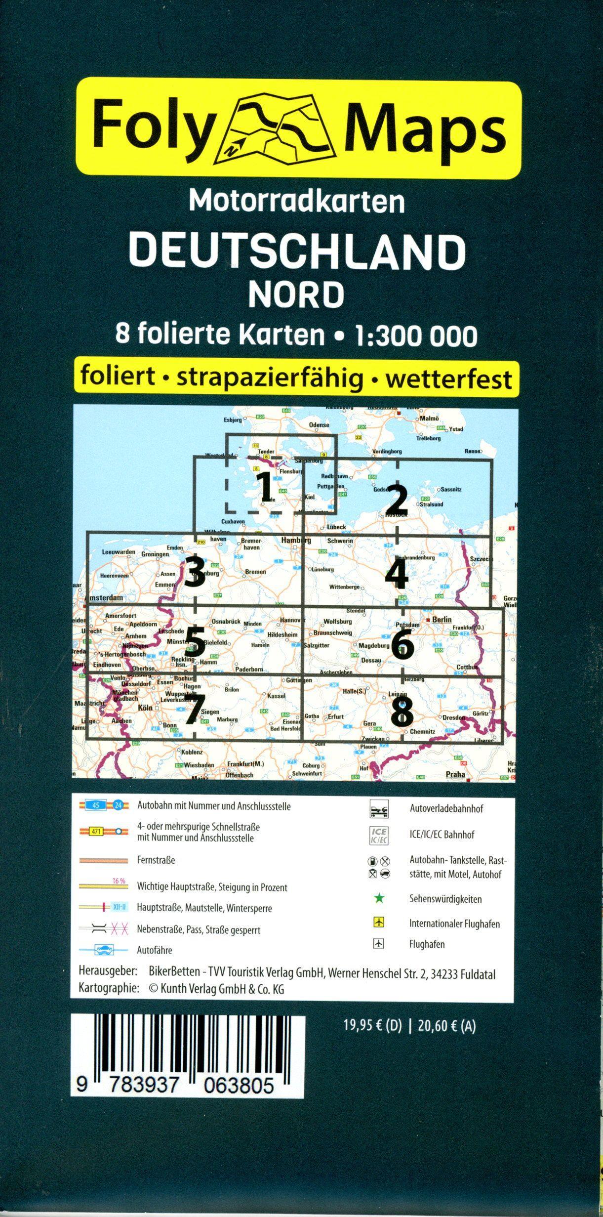 Beispielinhalt (Bild) FolyMaps Motorradkarten Deutschland Nord 1 : 300 000