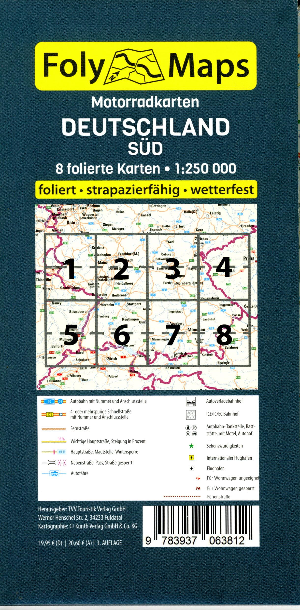 Beispielinhalt (Bild) FolyMaps Motorradkarten Deutschland Süd 1 : 250 000