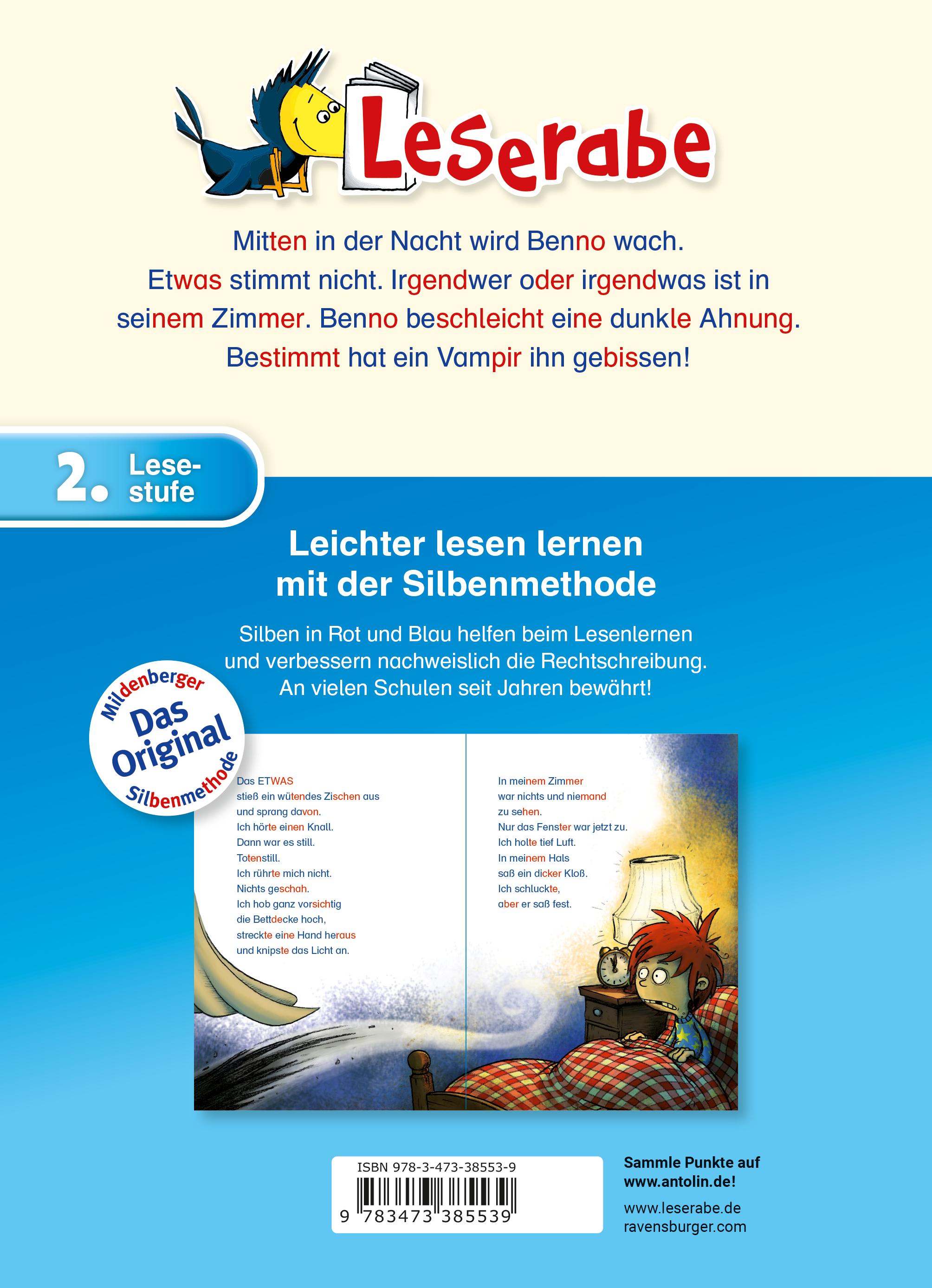 Rückseitencover Hilfe, ich bin ein Vampir - Leserabe 2. Klasse - Erstlesebuch ab 7 Jahren