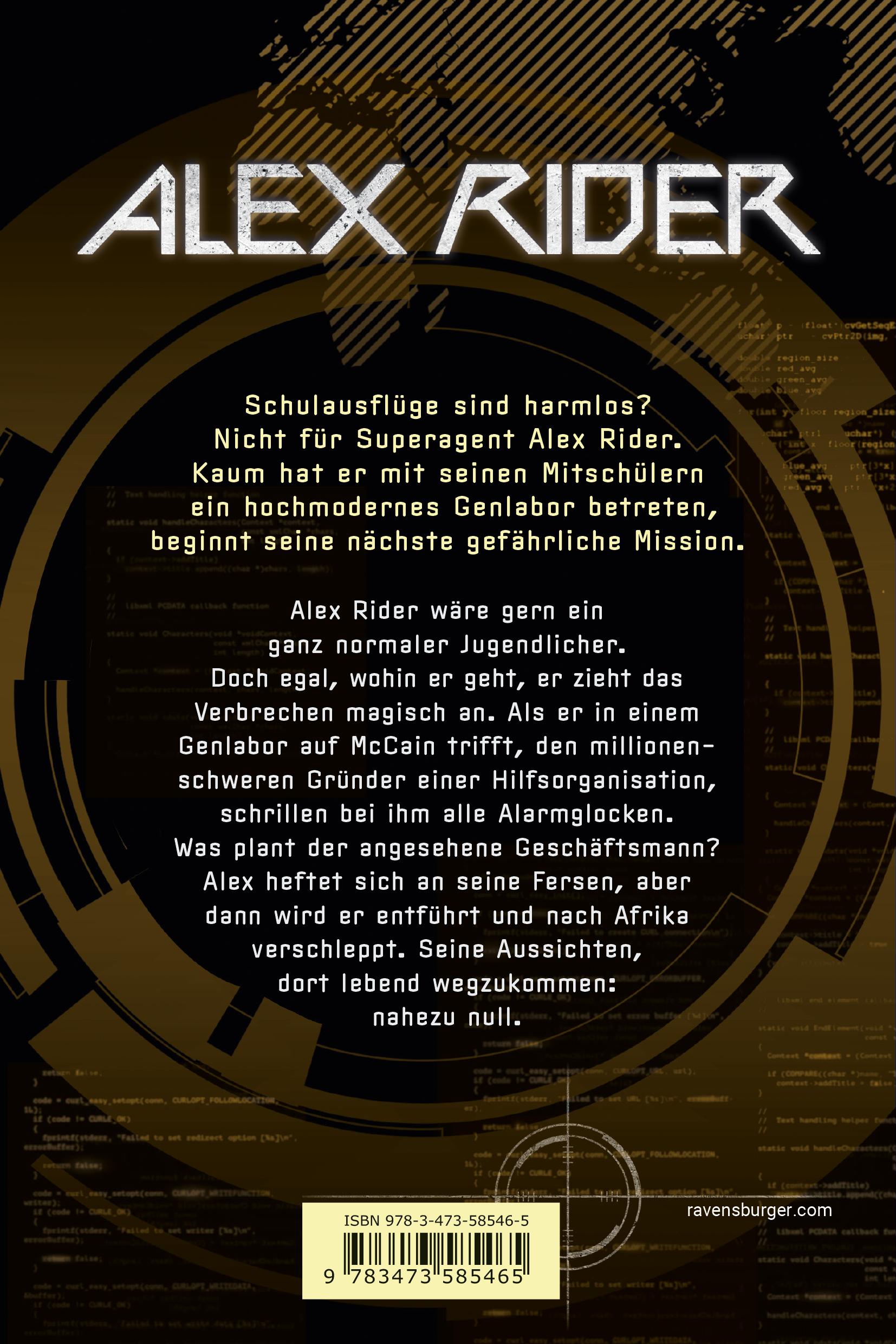 Rückseitencover Alex Rider, Band 8: Crocodile Tears