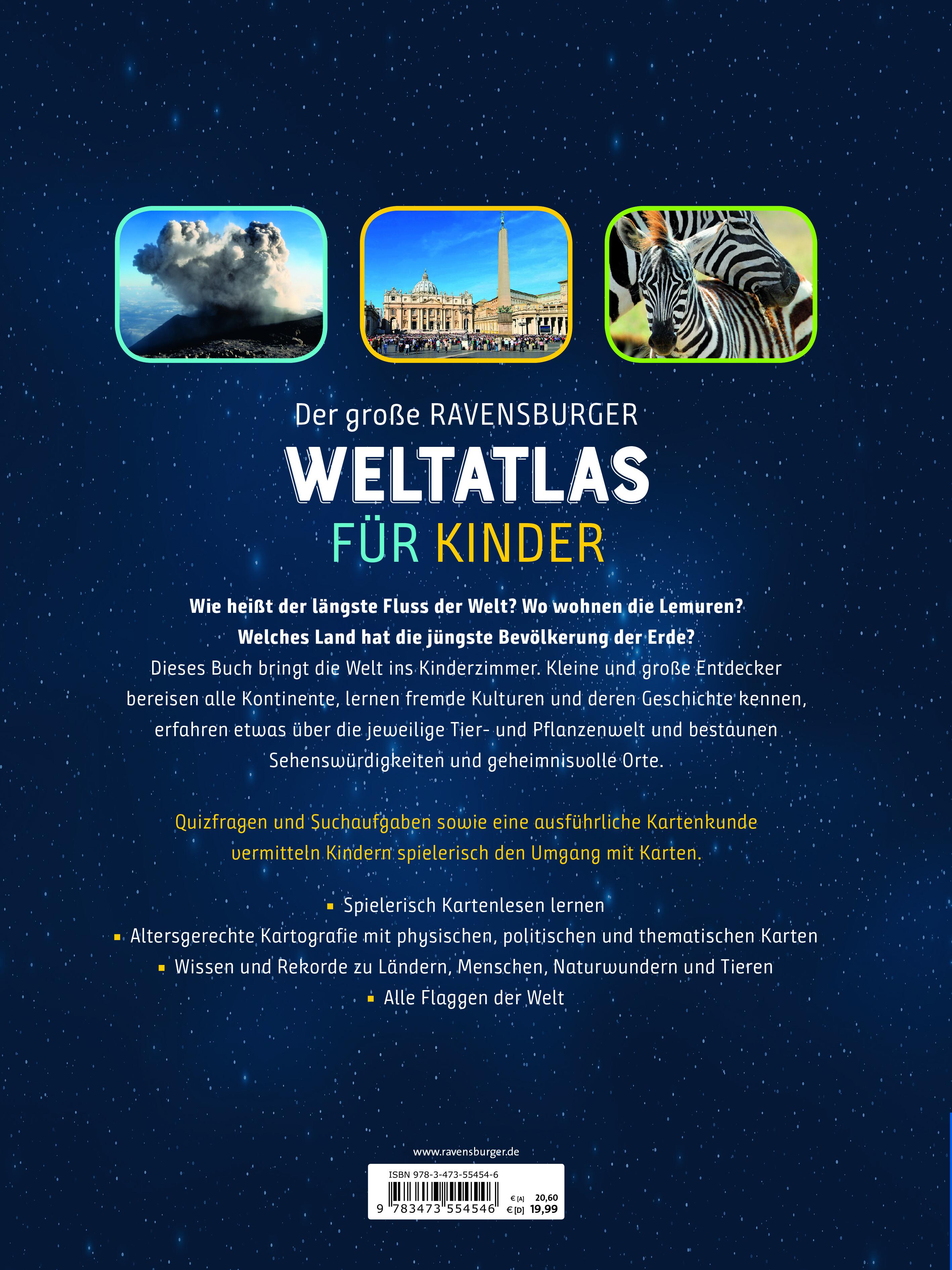 Rückseitencover Der große Ravensburger Weltatlas für Kinder