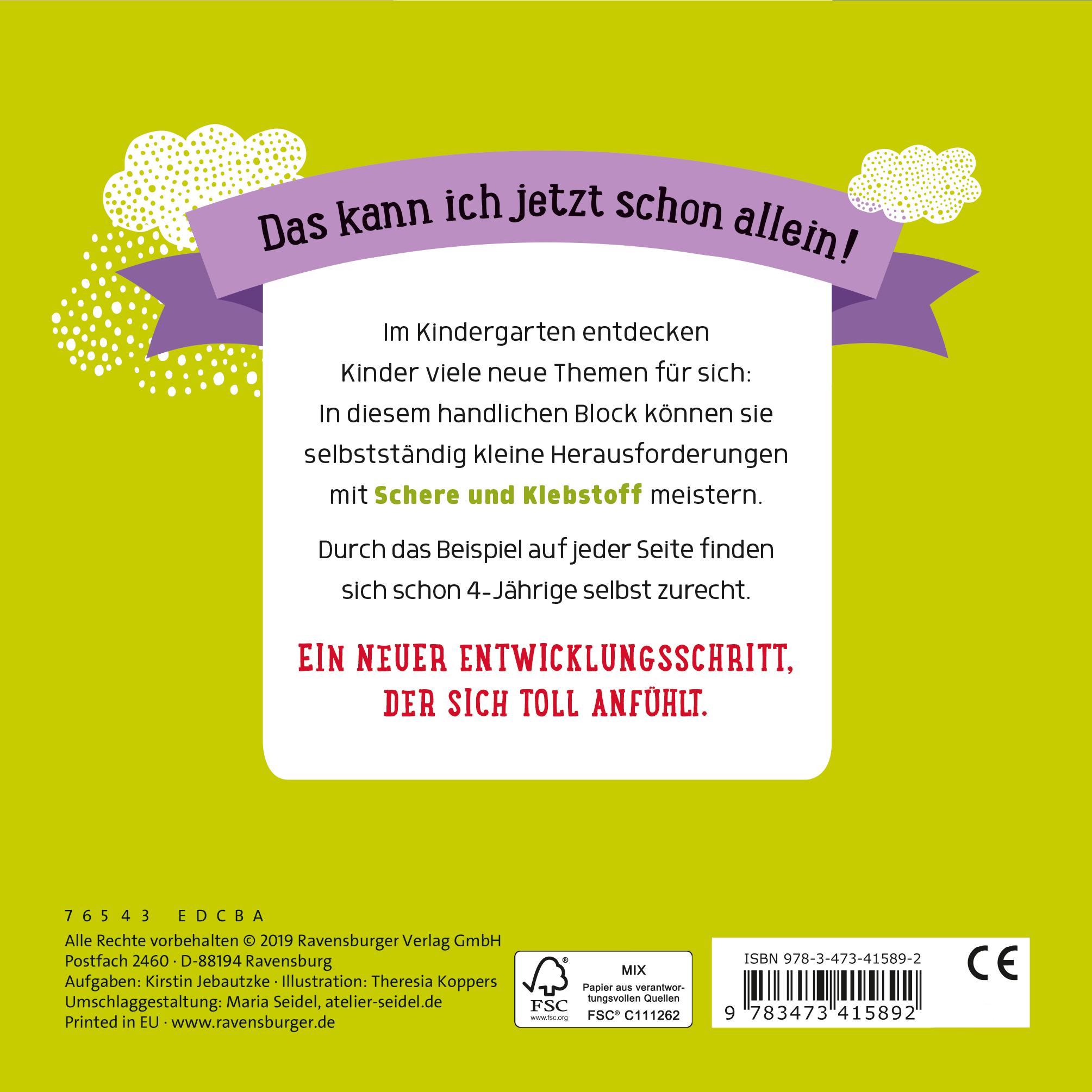 Rückseitencover Im Kindergarten: Schneiden und Kleben