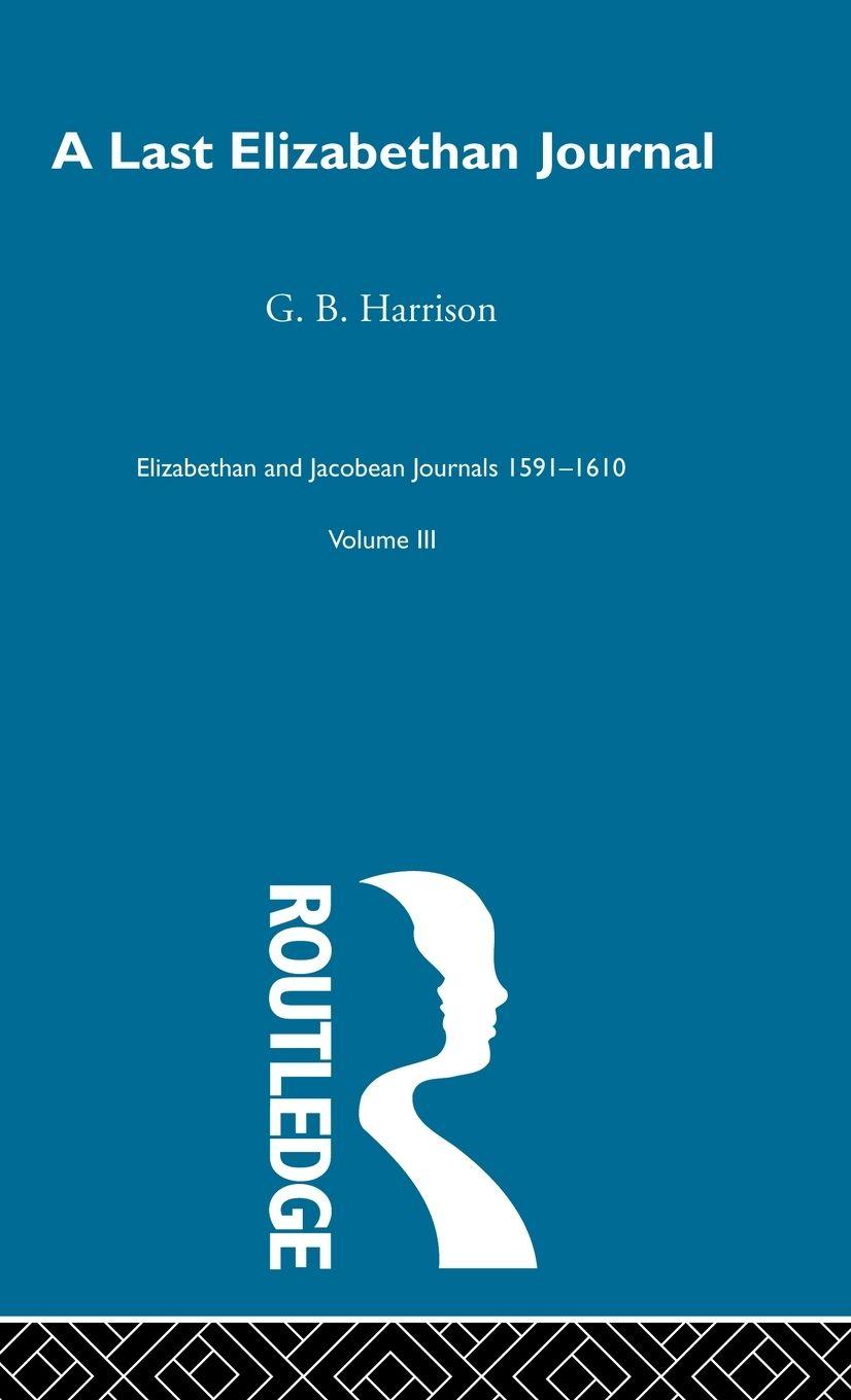 Vorderes Coverbild A Last Elizabethan Journal V3