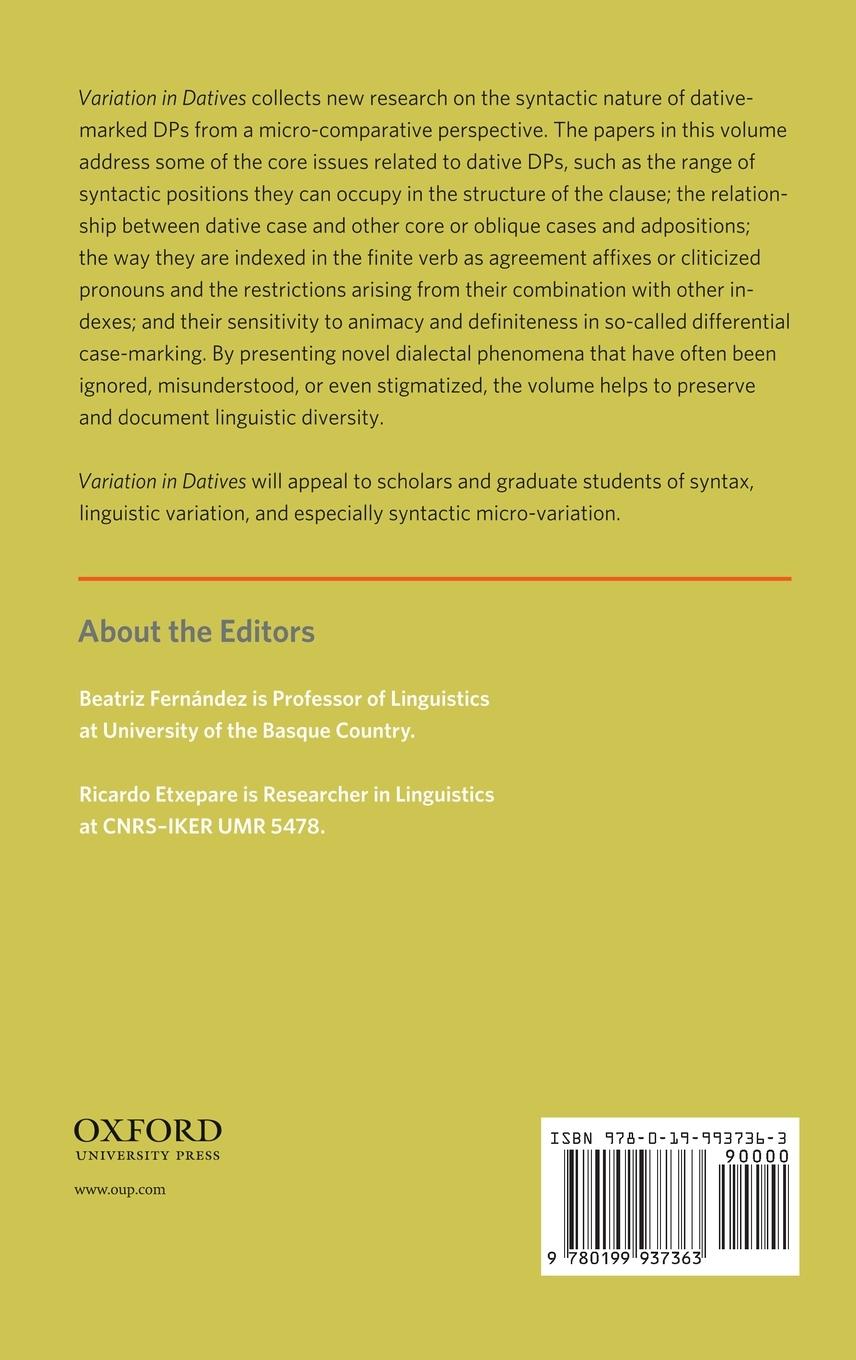 Rückseitencover Variation in Datives