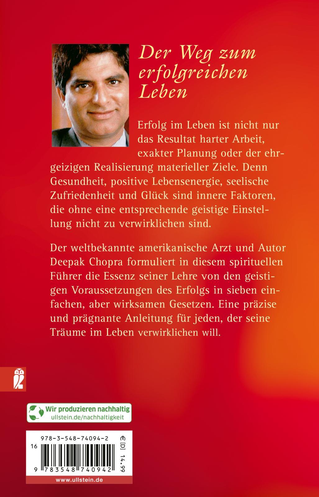 Rückseitencover Die sieben geistigen Gesetze des Erfolgs