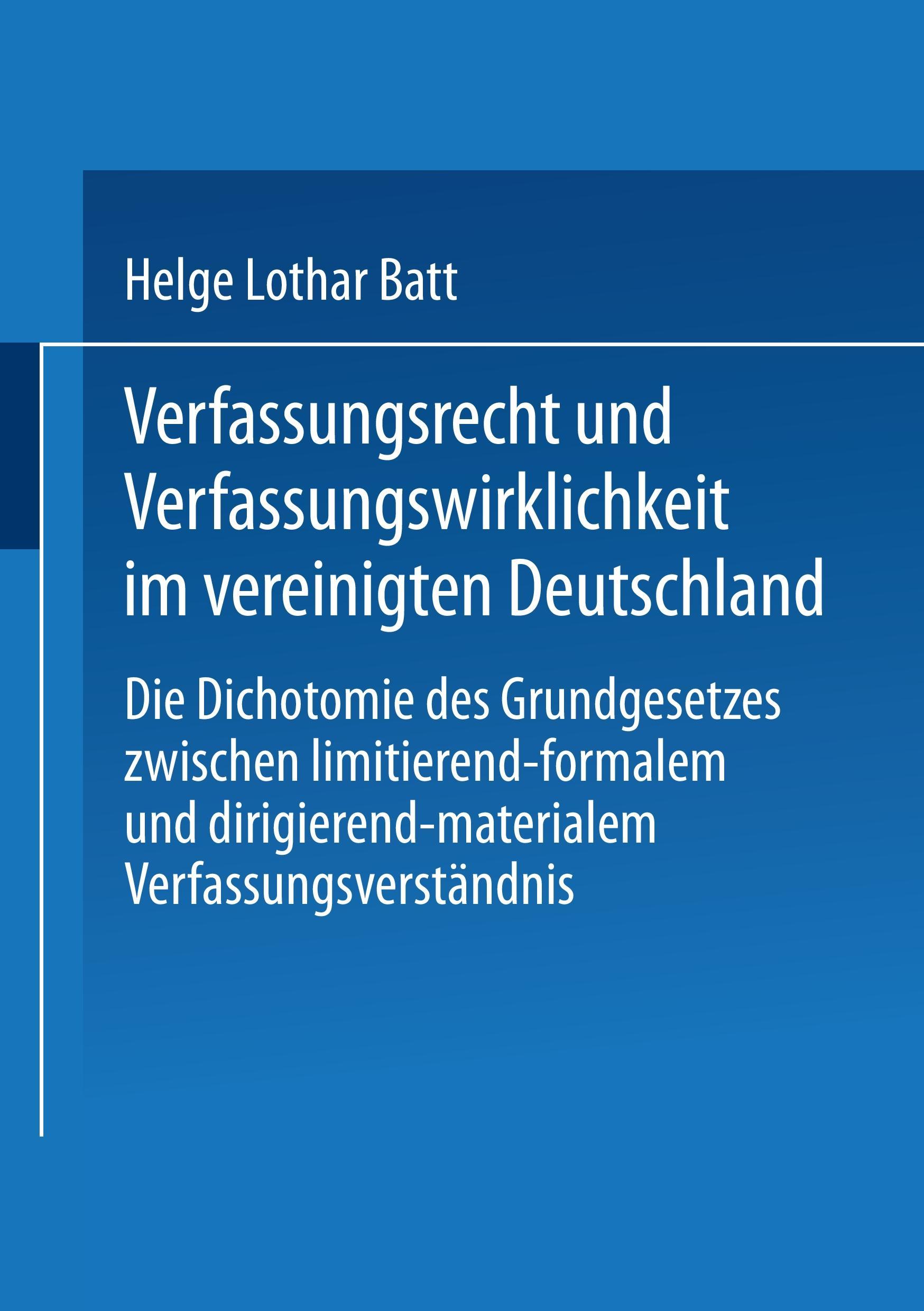 Vorderes Coverbild Verfassungsrecht und Verfassungswirklichkeit im vereinigten Deutschland