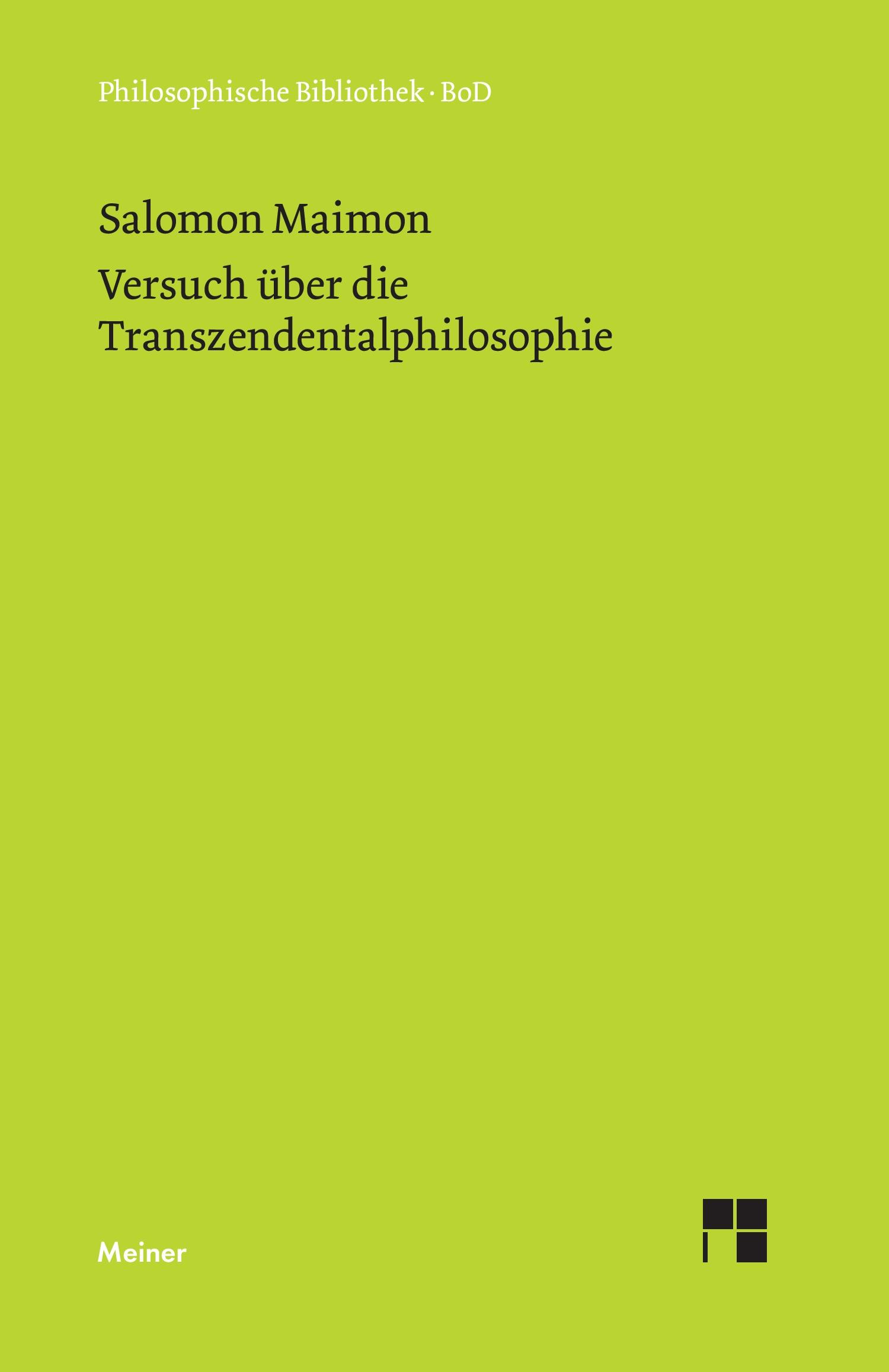 Vorderes Coverbild Versuch über die Transzendentalphilosophie