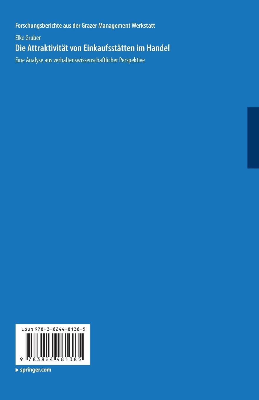 Rückseitencover Die Attraktivität von Einkaufsstätten im Handel