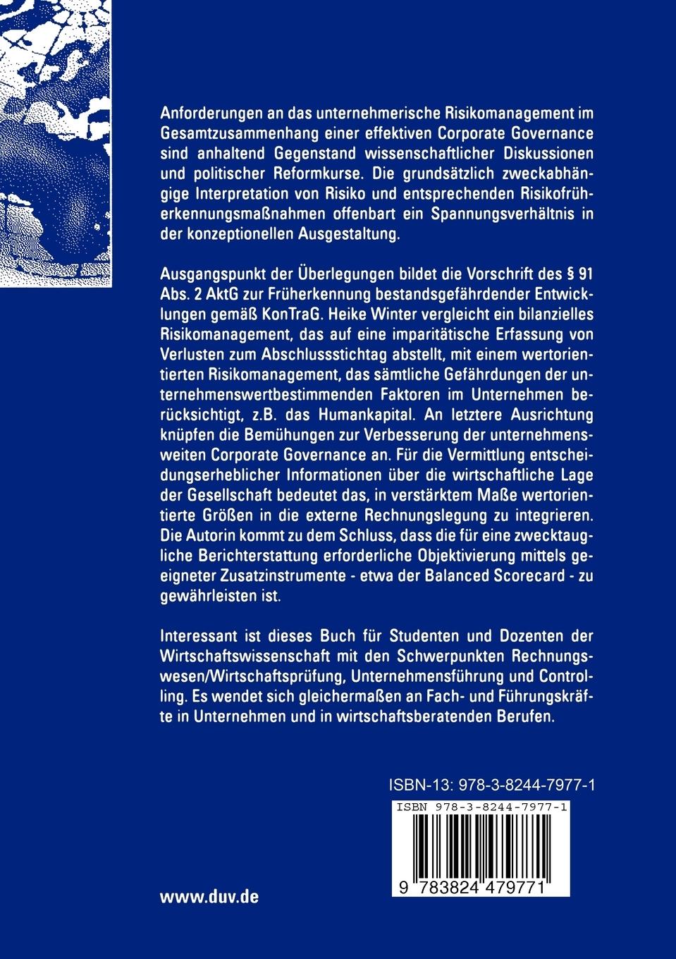 Rückseitencover Risikomanagement und effektive Corporate Governance