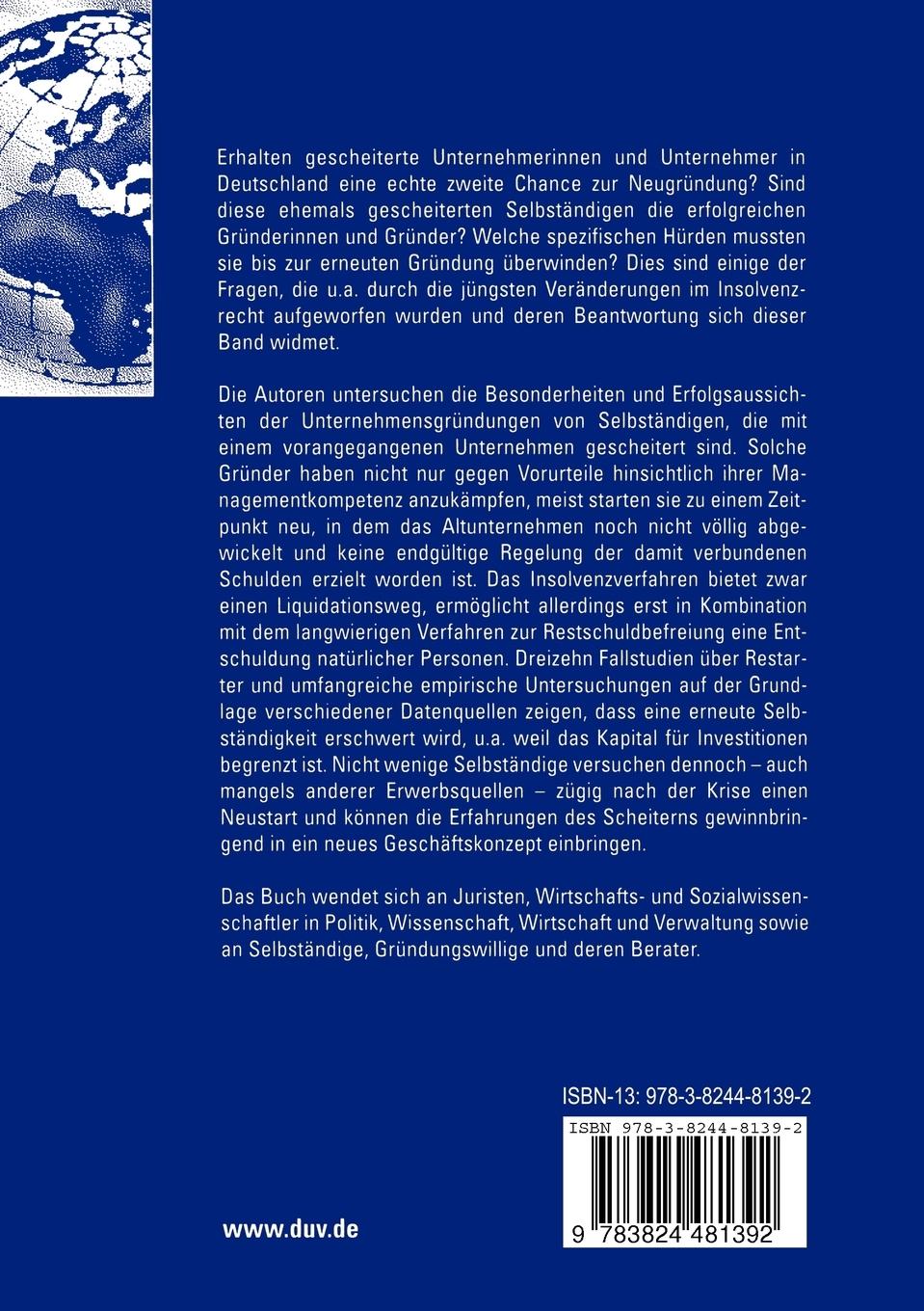 Rückseitencover Restart: Eine zweite Chance für gescheiterte Unternehmer?