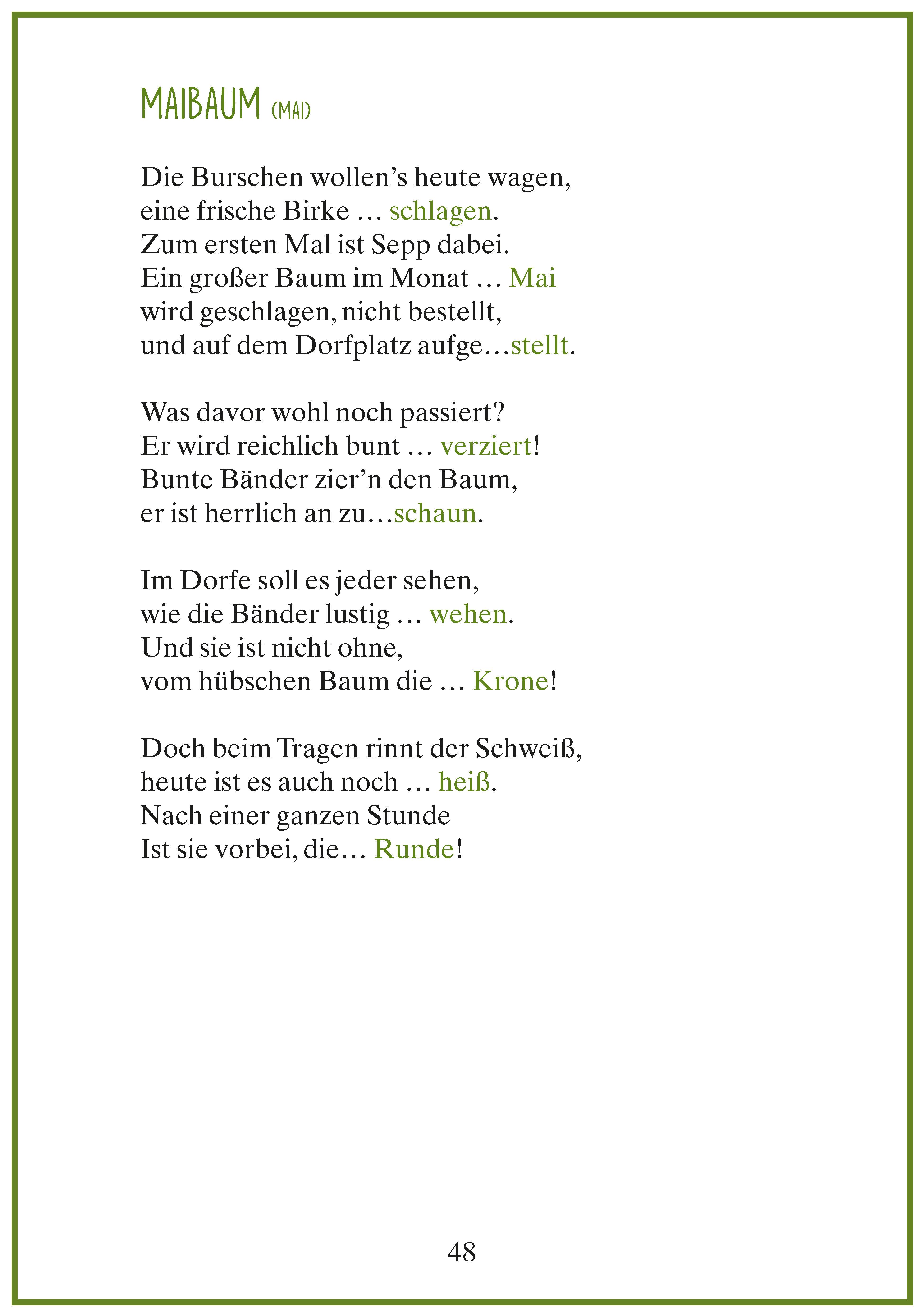 Beispielinhalt (Bild) Maibowle und Winzerfest - Lücken-Geschichten in Reimen für Senioren