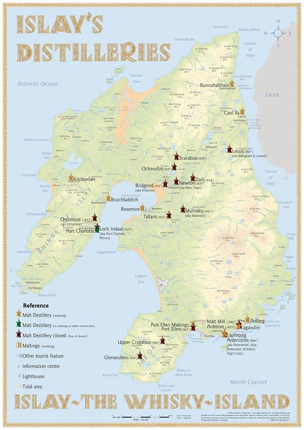 Vorderes Coverbild Islay's Distilleries Poster 60 x 42cm