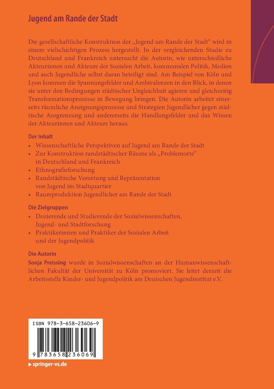 Rückseitencover Jugend am Rande der Stadt