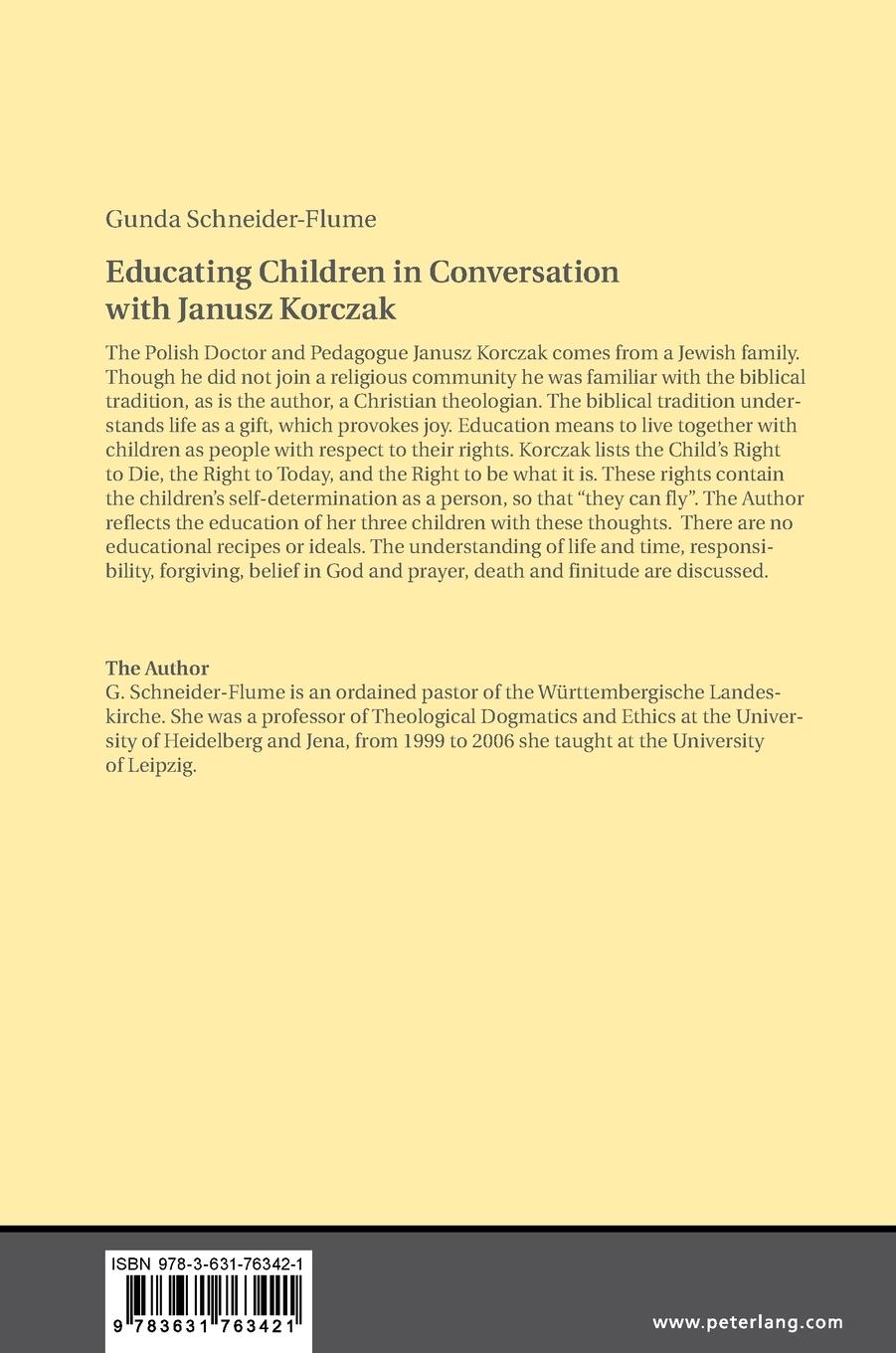 Rückseitencover Educating Children in Conversation with Janusz Korczak