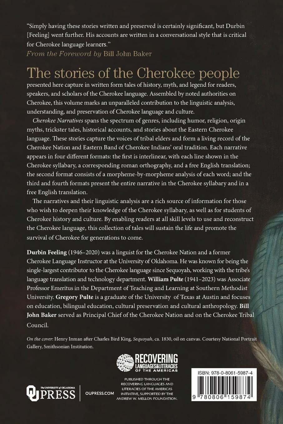 Rückseitencover Cherokee Narratives