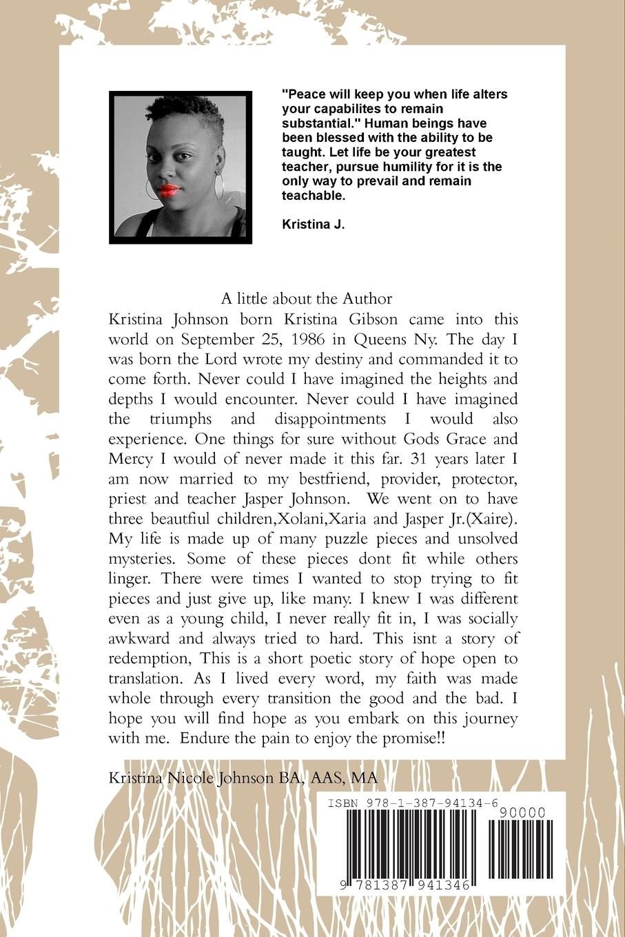 Rückseitencover Memoirs of Me  A Short Poetic Story of Repositioning and Reclamation