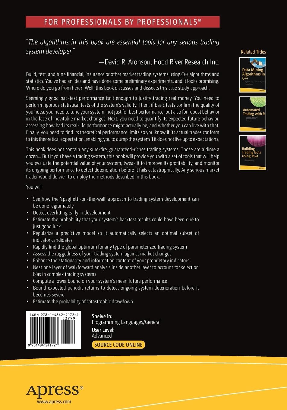 Rückseitencover Testing and Tuning Market Trading Systems