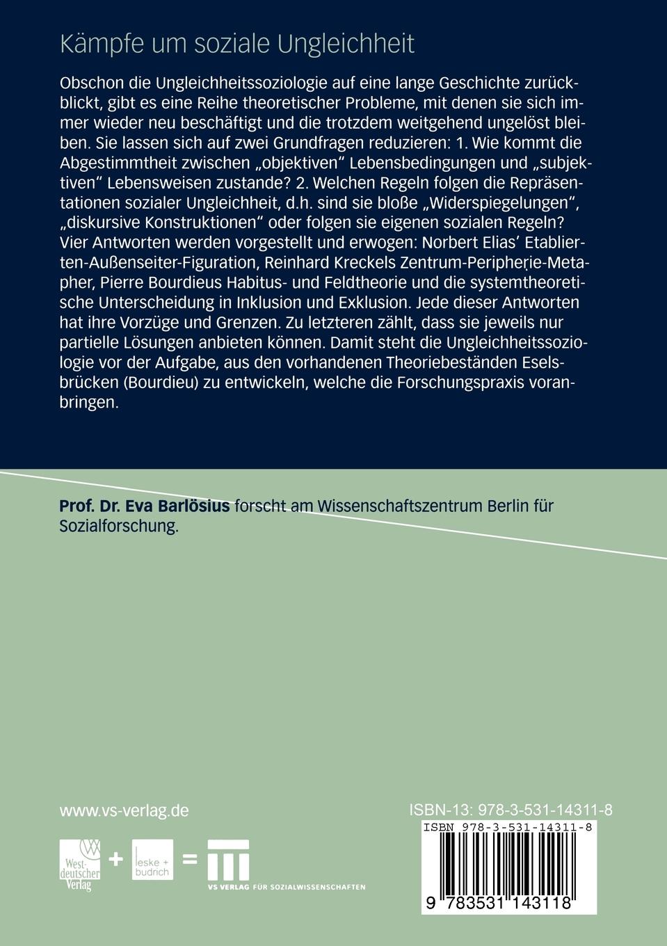 Rückseitencover Kämpfe um soziale Ungleichheit