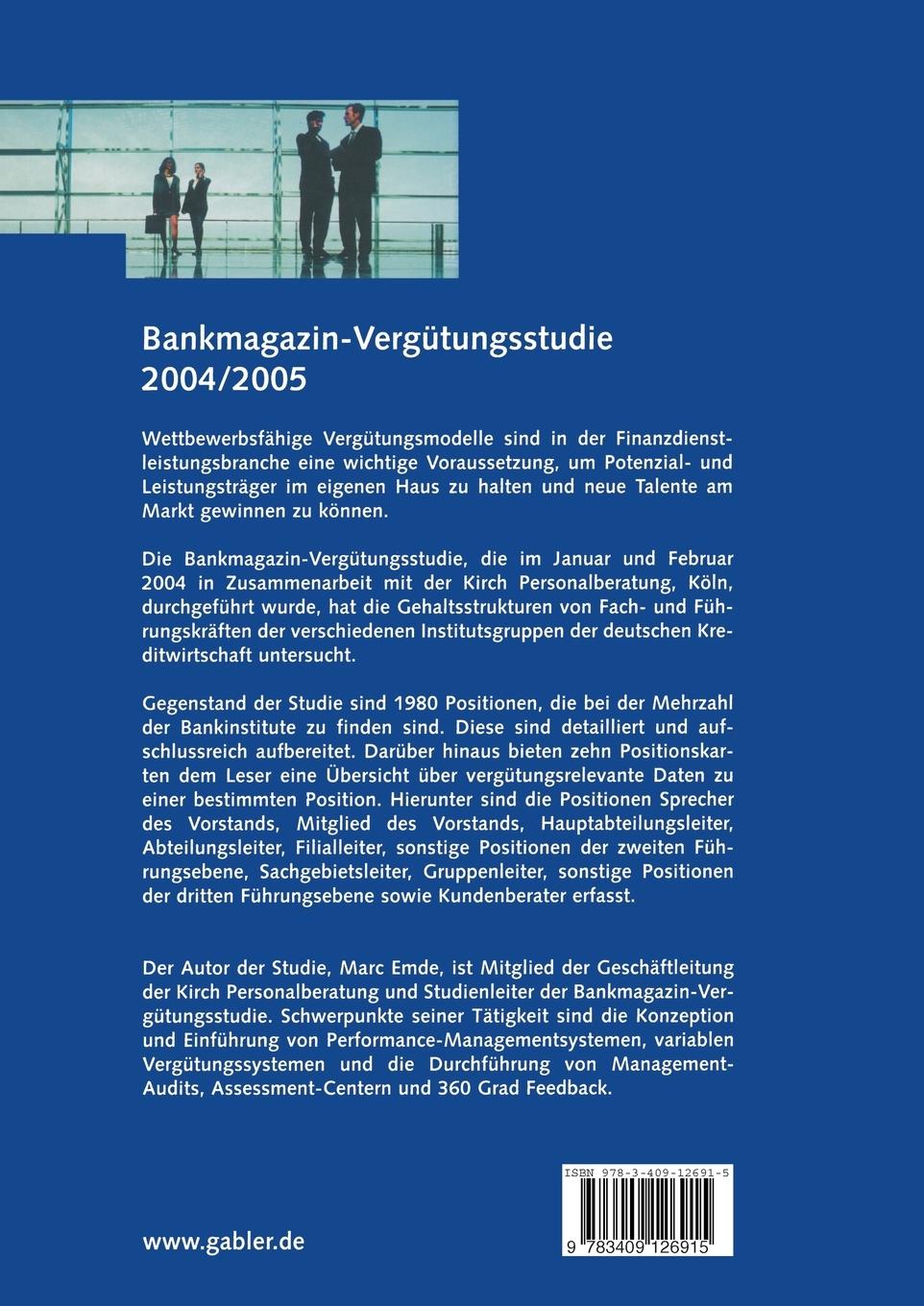Rückseitencover Bankmagazin-Vergütungsstudie 2004/2005