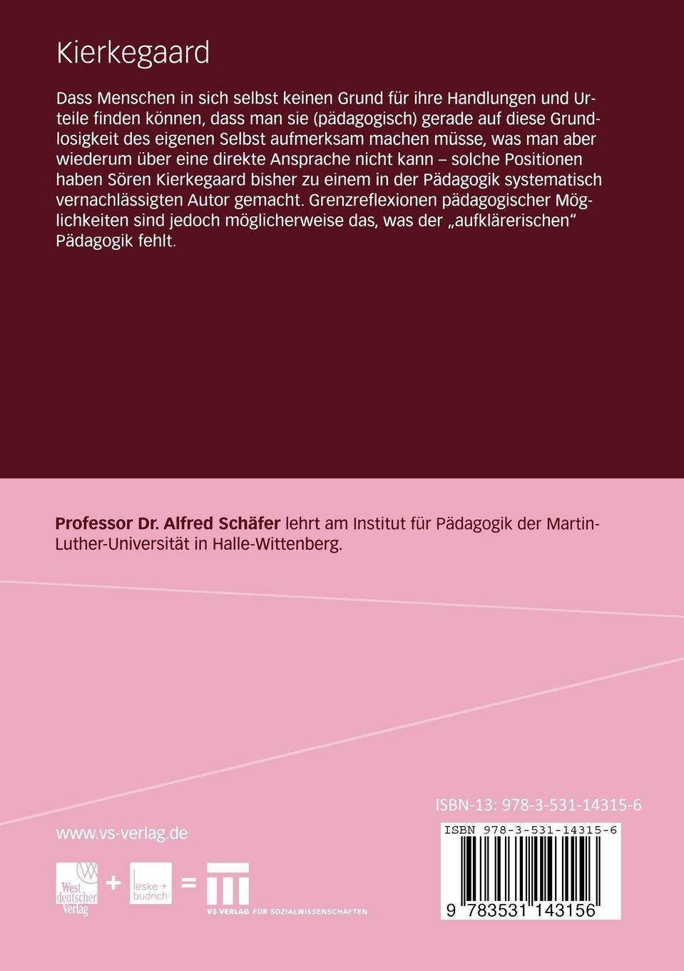 Rückseitencover Kierkegaard