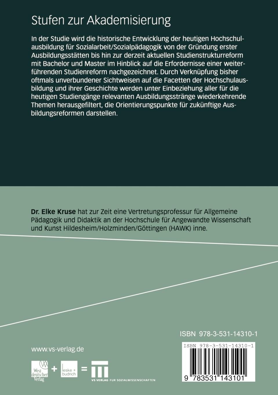 Rückseitencover Stufen zur Akademisierung