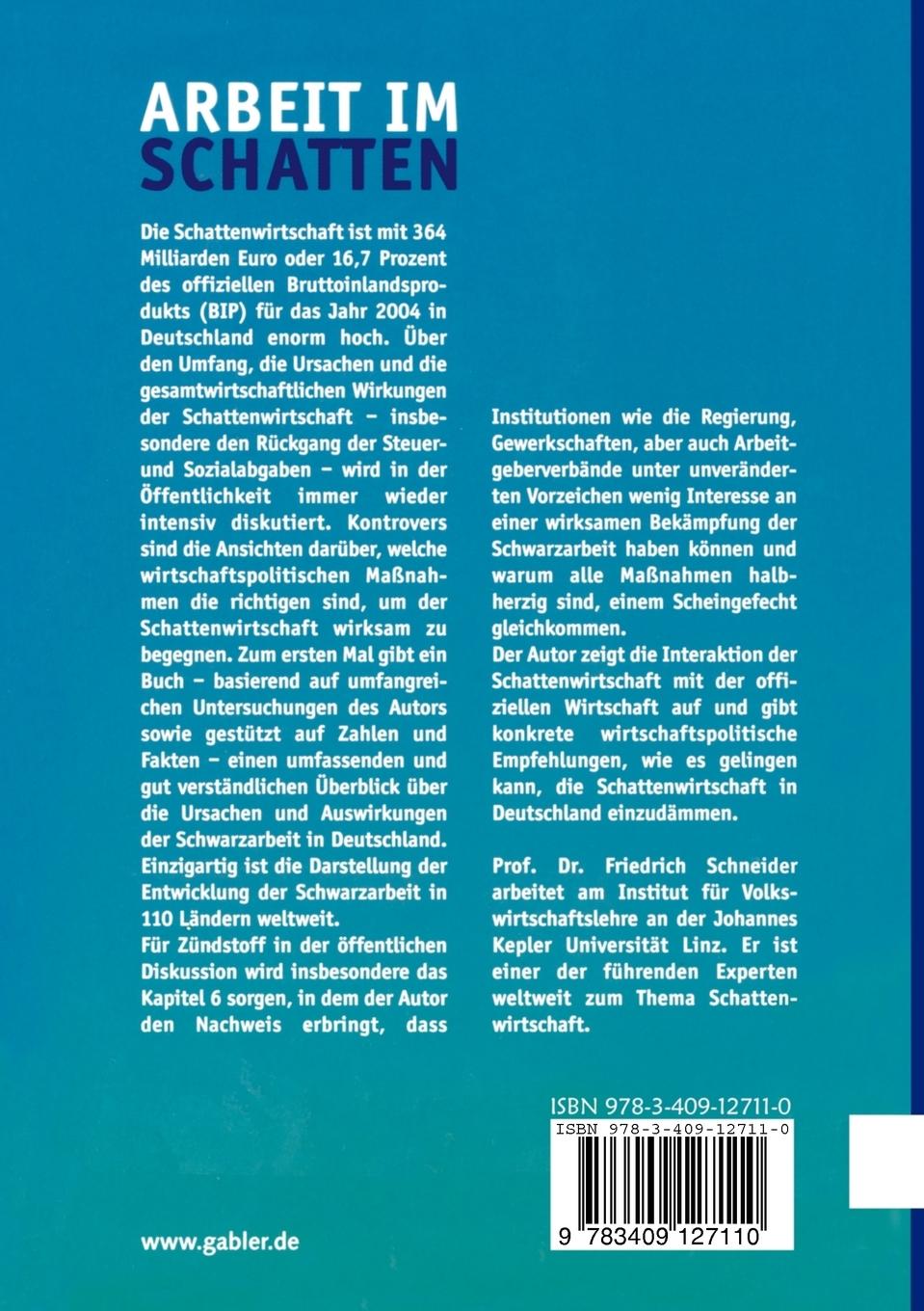 Rückseitencover Arbeit im Schatten