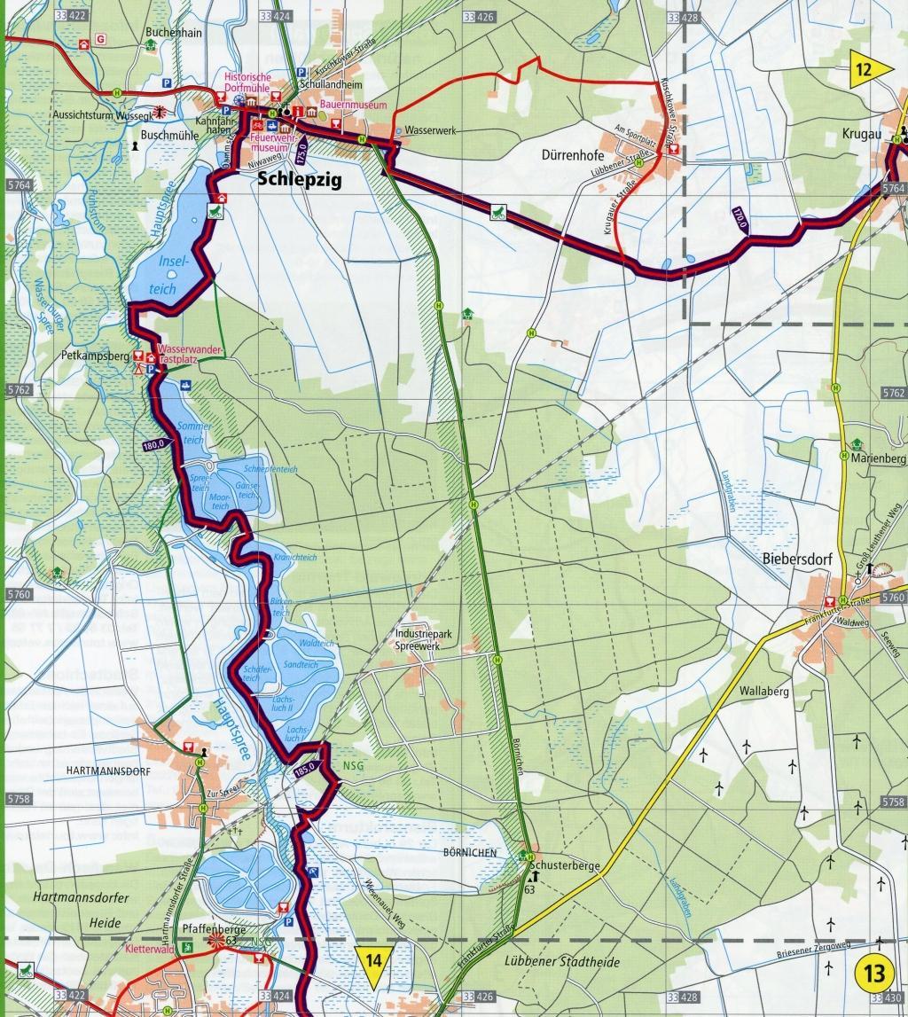 Beispielinhalt (Bild) Gurkenradweg Spreewald 1 : 50 000