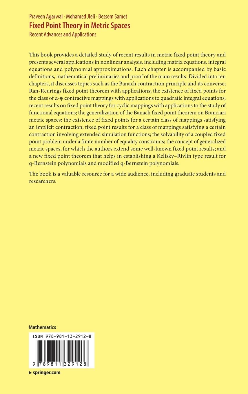 Rückseitencover Fixed Point Theory in Metric Spaces