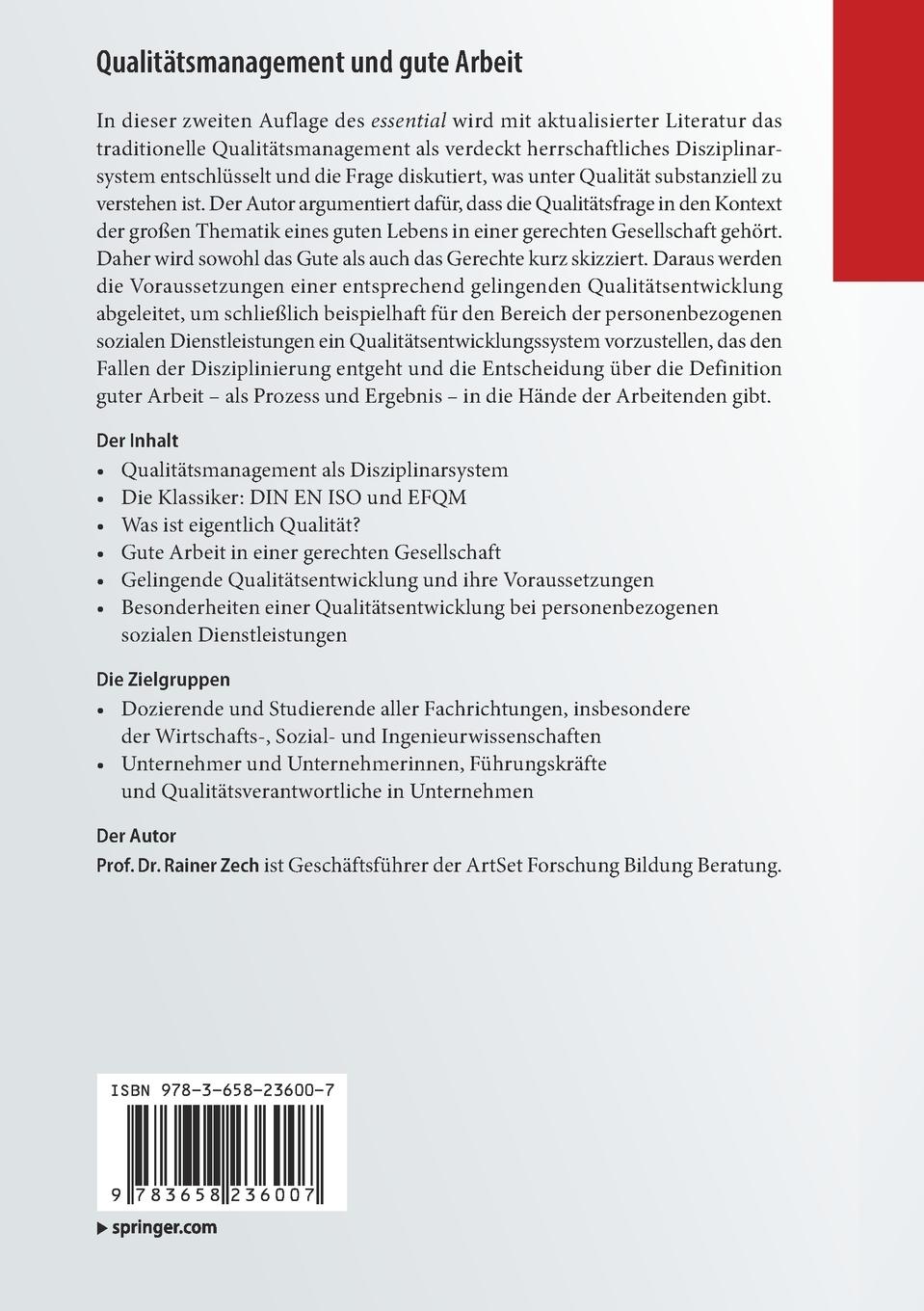 Rückseitencover Qualitätsmanagement und gute Arbeit