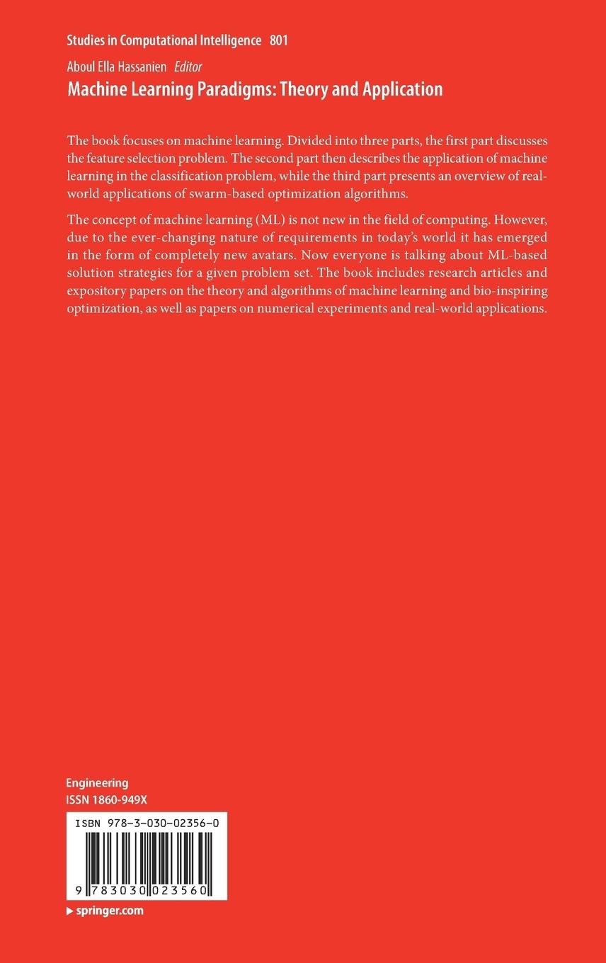 Rückseitencover Machine Learning Paradigms: Theory and Application