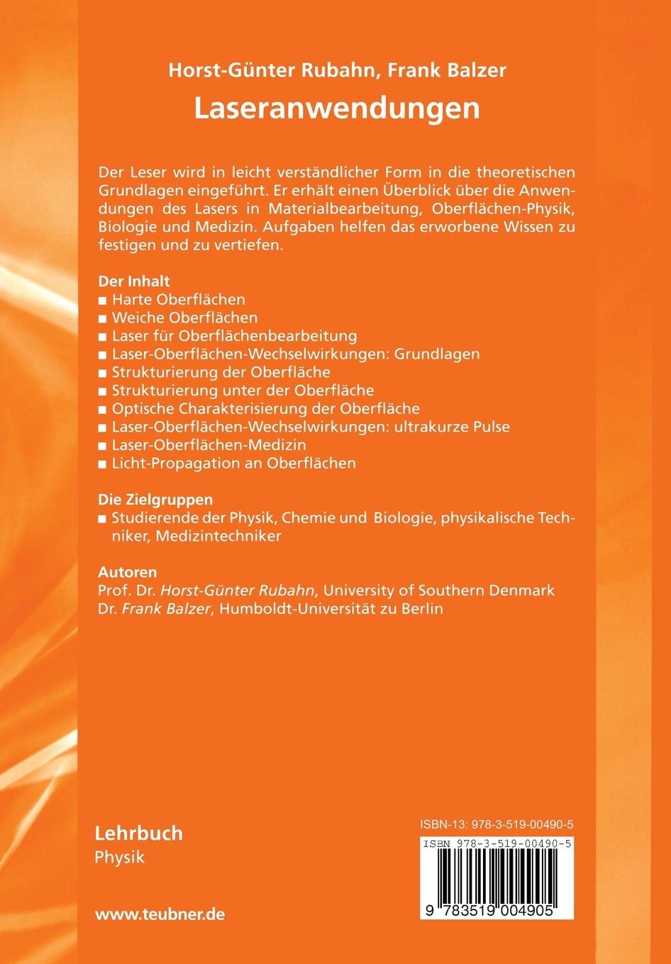Rückseitencover Laseranwendungen