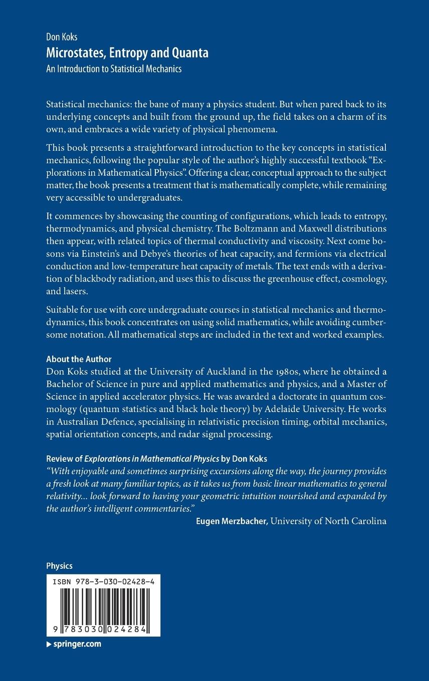 Rückseitencover Microstates, Entropy and Quanta