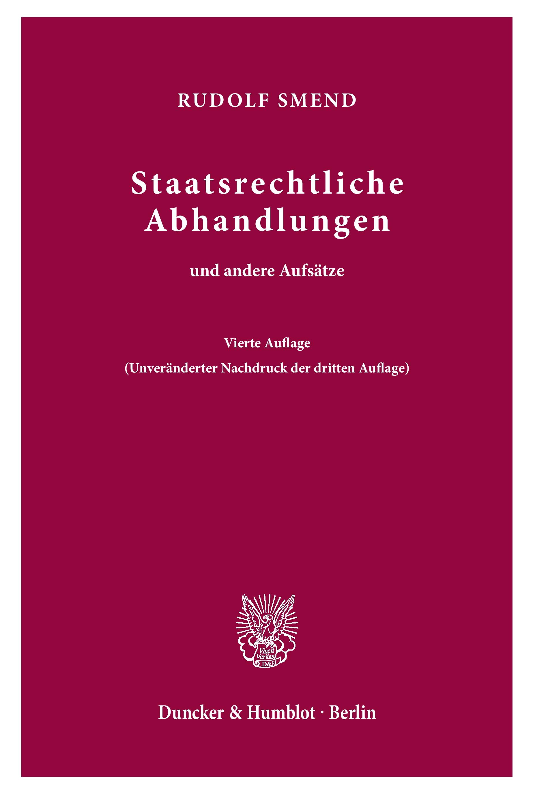 Vorderes Coverbild Staatsrechtliche Abhandlungen