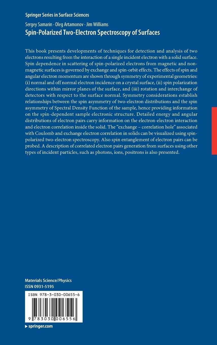 Rückseitencover Spin-Polarized Two-Electron Spectroscopy of Surfaces