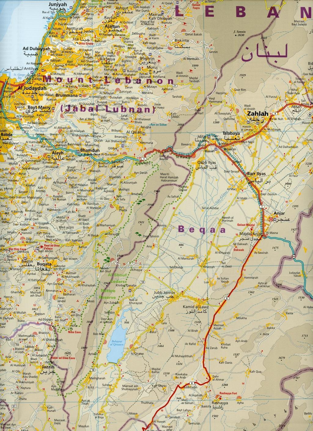 Beispielinhalt (Bild) Reise Know-How Landkarte Libanon / Lebanon (1:200.000)