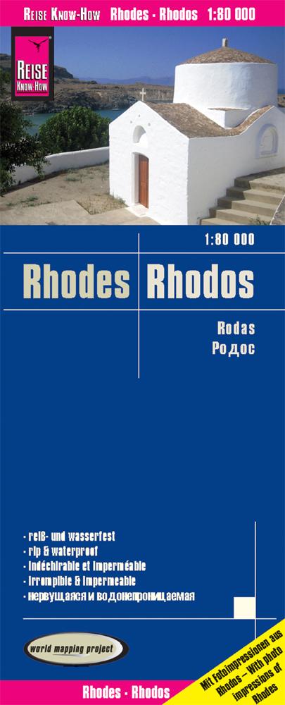 Vorderes Coverbild Reise Know-How Landkarte Rhodos / Rhodes (1:80.000)